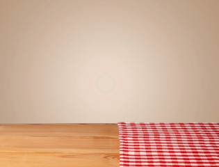 Sticker - Empty table background with kitchen tablecloth