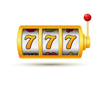 Casino Jackpot Slot Machine Lucky Vector Game Icon. 777 Slot Machine