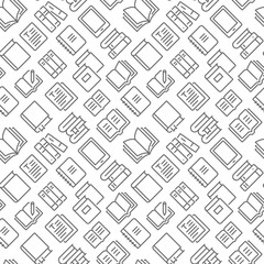 Books related seamless pattern with outline icons