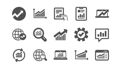 Aufkleber - Analytics icons. Reports, Charts and Graphs. Data statistics classic icon set. Quality set. Vector
