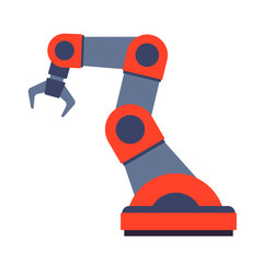 Poster - Industrial robotic arm isolated on white background. Vector illustration