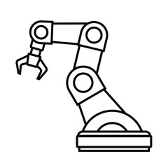Poster - Industrial robotic arm. Linear icon. Vector illustration