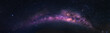 Night sky with panorama view of Milky Way