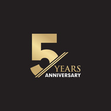 5th Year Anniversary Emblem Logo Design Vector Template