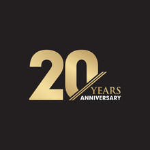 20th Year Anniversary Emblem Logo Design Vector Template