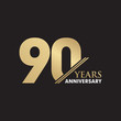 90th Year anniversary emblem logo design vector template