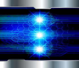 Blue cyber circuit future technology concept background