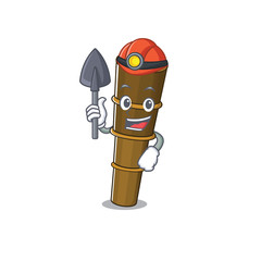 Sticker - Cool confident Miner telescope Scroll cartoon character design