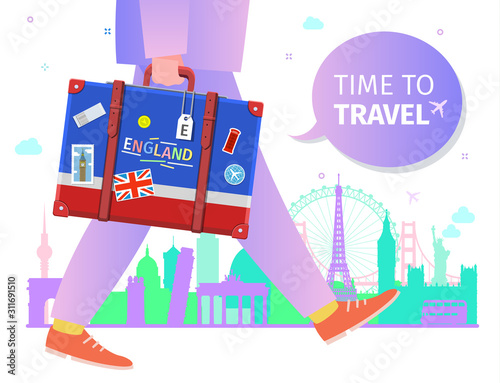 Concept of travel or studying English Wallpaper Mural