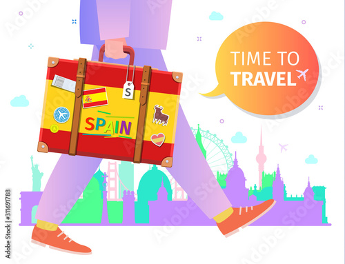 Concept of travel to Spain or studying Spanish Canvas Print