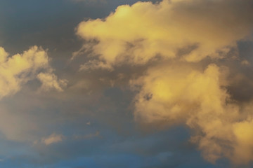 day blue sky with white cloud closeup as background