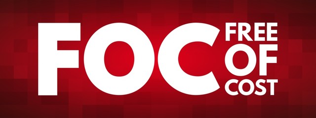 FOC - Free Of Cost acronym, business concept background
