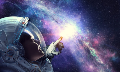 exploring outer space. mixed media