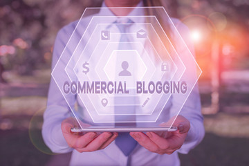 Poster - Handwriting text writing Commercial Blogging. Conceptual photo published and used by an organization or corporation