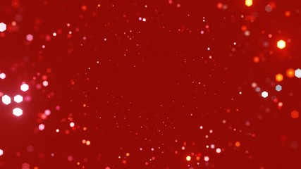 Wall Mural - Abstract motion background shining red particles. Shimmering Glittering Particles With Bokeh. Seamless 4K loop videoAbstract motion background shining red particles. Shimmering Glittering Particles Wi