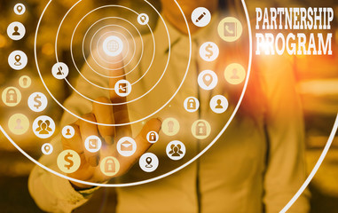 Poster - Text sign showing Partnership Program. Business photo text selling the vendor s is products and associated services
