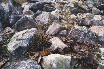 Sticker - Pile of stones. heap of rocks. ruins of destroyed buildings