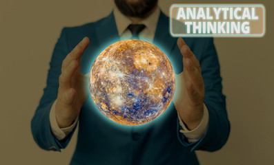 Poster - Conceptual hand writing showing Analytical Thinking. Concept meaning break down complex problems into simple components Elements of this image furnished by NASA