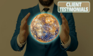 Poster - conceptual hand writing showing client testimonials. concept meaning written recommendation from a s