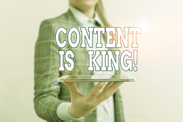 Poster - text sign showing content is king. business photo text marketing focused growing visibility non paid