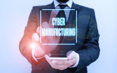 Poster - conceptual hand writing showing cyber manufacturing. concept meaning transformative concept that aim
