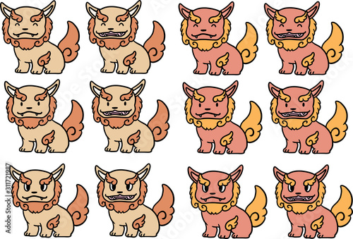 かわいいシーサーのイラストセット Vector De Stock Adobe Stock かわいいシーサーのイラストセット Vector De Stock Adobe Stock