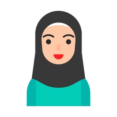 Wall Mural - Muslim avatar vector, Muslim people flat icon