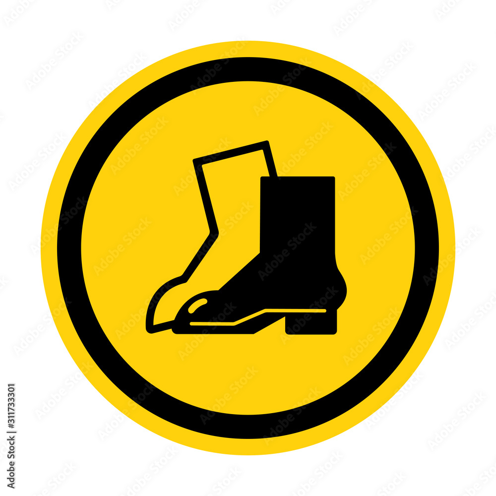 Symbol Wear Foot Protection sign Isolate On White Background,Vector ...