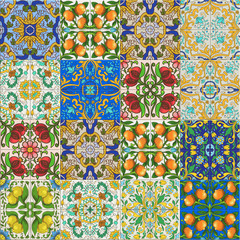 Unlimited pattern with tiles of Toscana's style