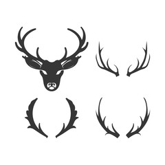 Wall Mural - vintage deer hunter logo, icon and illustration