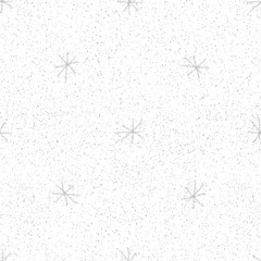 Hand Drawn grey Snowflakes Christmas Seamless Patt