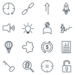 Poster - Business strategy Set icon template color editable. Startup pack symbol vector sign isolated on white background illustration for graphic and web design.