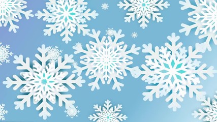 Wall Mural - The snowflakes video footage rotates for winter. Beautiful looped animation