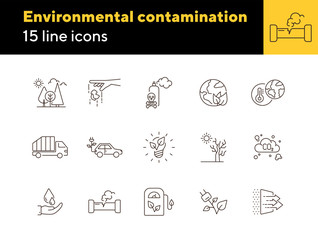 Sticker - Environment line icons