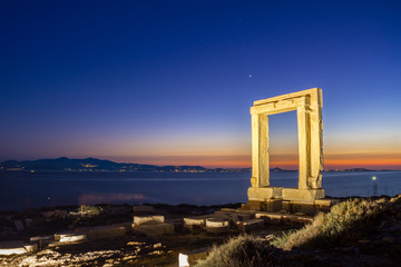 Wall Mural - Portara - ruins of ancient temple of Delian Apollo on Naxos island, Cyclades, Greece