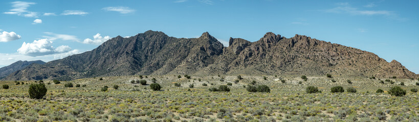 usa, nevada, nye county. a panoramic view of the northern end of the grant range including blue eagl