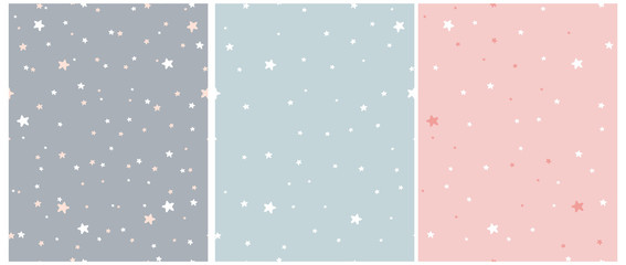 Wall Mural - tiny stars seamless vector patterns.irregular hand drawn simple starry print for fabric,textile,wrap