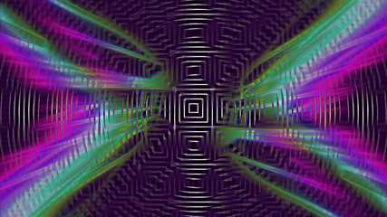 Poster - abstract pattern silhouette of the wings of a butterfly of the flowers of the northern lights on the background of a monochrome geometric pattern, 3d rendering