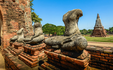 A beautiful view of buddhist temple in Ayutthaya, Thailand.