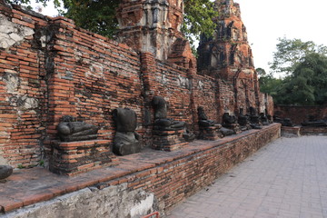 A beautiful view of buddhist temple in Ayutthaya, Thailand.