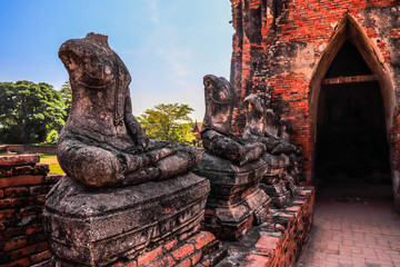 A beautiful view of Wat Chai Wattanaram temple in Ayutthaya, Thailand.