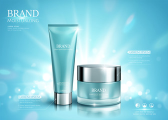 shimmering blue cosmetic set ads