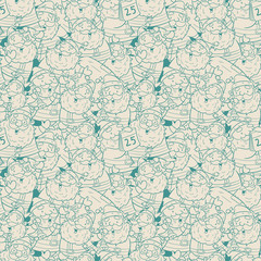  pattern vector santa clause, seamless pattern, set vector