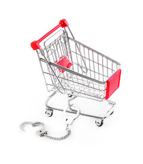 Wall Mural - Shopping cart and handcuffs