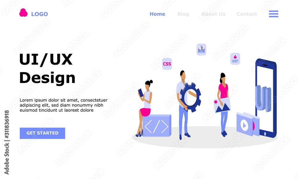 UI UX Design Vector Illustration Concept, Suitable for web landing page ...