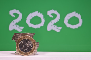 Poster - euro argent finances banques bourse change pieces 2020