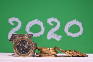 Sticker - euro argent finances banques bourse change pieces 2020