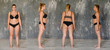 © kalinichenkod - success, diversity, beauty, body positive and people concept. standing straight, profile side, rear back views