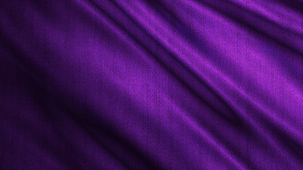 Purple fabric cloth is wave, cloth design fashion concept. Textile satin.