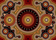 Aboriginal Dot Art Vector Background